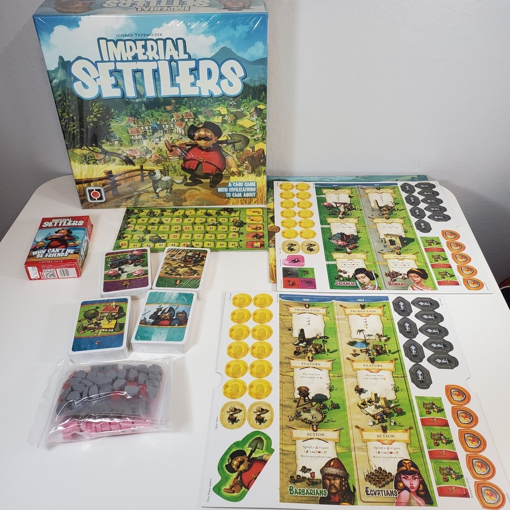 Unplayed Imperial Settlers Card Board Game + Why Can't We Be Friends Expansion